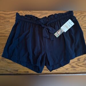 Women's Black Ruffle Shorts